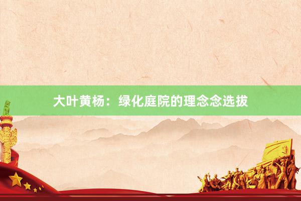 大叶黄杨：绿化庭院的理念念选拔
